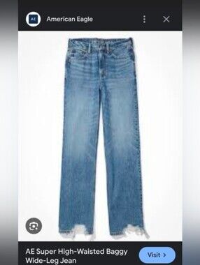 American Eagle Outfitters Light Blue Wide-Leg Jeans